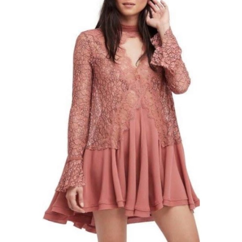 Free People Rose Lace Tunic Dress